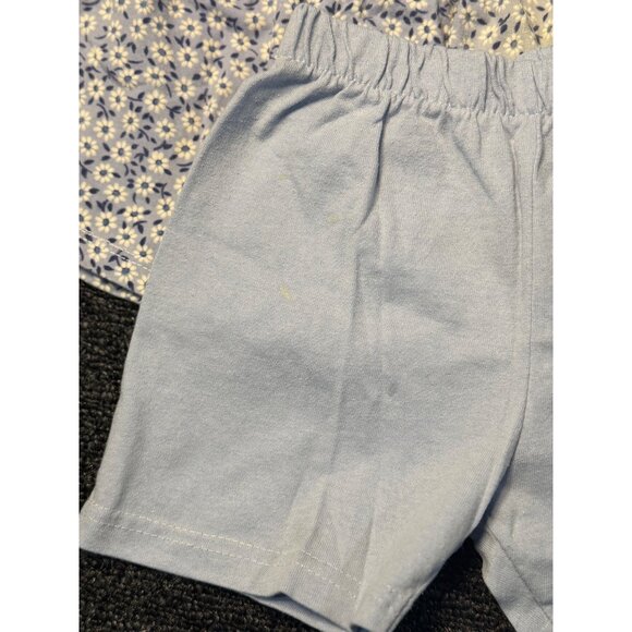 VTG Little Lass Girls 4T 2-Pcs Matching Outfit Baby Blue 90's Floral Lace Retro - Picture 8 of 13